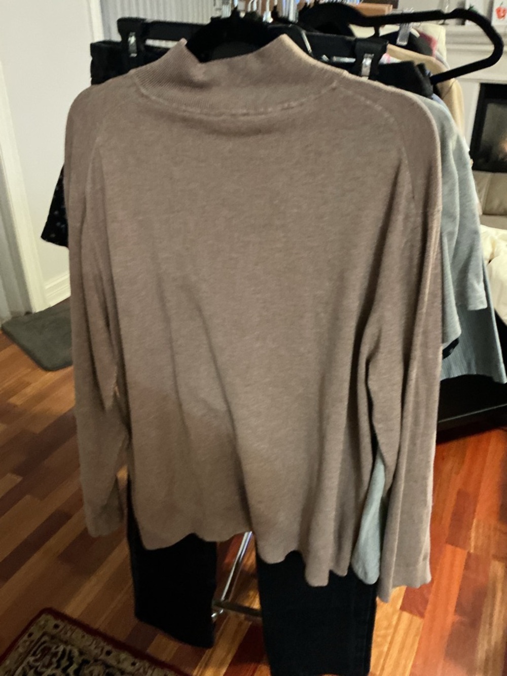 Milano Men's Half-Zip Sweater in Taupe Beige - Picture 6 of 6